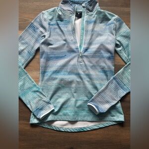 Nike dry fit Blue and White Striped Long Sleeve Top